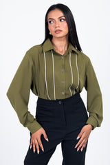 ESME-Contrast Piping Shirt