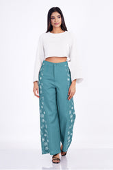 LAGARTHA-Floral Panel Pant
