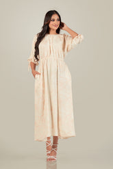 INAYA-TIE-SLEEVE BACK DETAIL MAXI DRESS