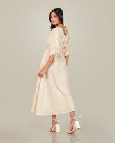 INAYA-TIE-SLEEVE BACK DETAIL MAXI DRESS