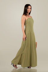 Milly-Side Seam Button Detail Grace Maxi Dress