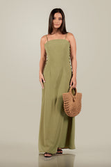 Milly-Side Seam Button Detail Grace Maxi Dress