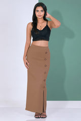NORA-Button Maxi Skirt
