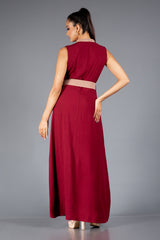 EMIRA-Tie-Waist Maxi Dress