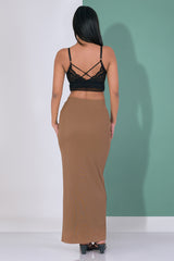 NORA-Button Maxi Skirt