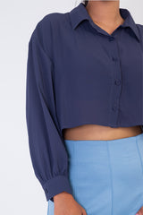 NAINA-Cropped Button-Up Top