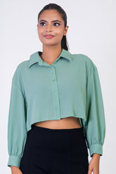 NAINA-Cropped Button-Up Top