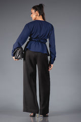 INGRID-Double-Belt Peplum Top