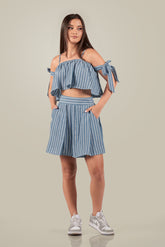 TAZRA-Off Shoulder frill detail 2pcs set