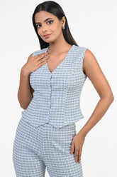 MARIGOLD-CHECK TWO PIECE CO-ORD SET