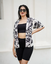 Ria abstract printed baggy shirt