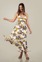 LIORA-Strappy Floral Flow Maxi Dress