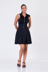 ZAYLEE-Zip-Up Fit & Flare Dress