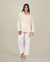HAZEL-LACE TRIM STRAIGHT -LEG PANT