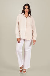 HAZEL-LACE TRIM STRAIGHT -LEG PANT