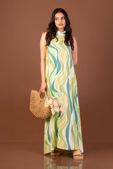 LINDY-Tropical Wave Maxi Dress