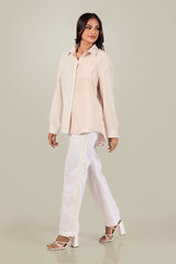 HAZEL-LACE TRIM STRAIGHT -LEG PANT