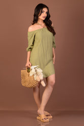 VANIYA-Off-Shoulder Mini Dress