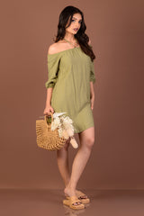 VANIYA-Off-Shoulder Mini Dress