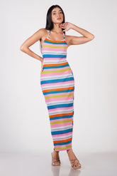 ELINA-Rainbow Breeze Maxi Dress