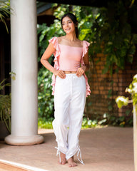 Isla Sleeve Ruffle Crop Top