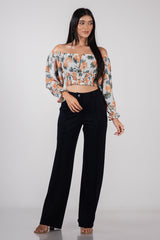 STELLA-Flora Off-Shoulder Top