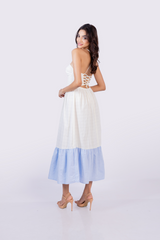 Contrast Hem, Halter Maxi Dress