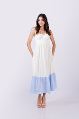 Contrast Hem, Halter Maxi Dress