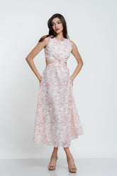 Blush bloom cutout dress