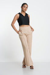 FIORELLA-HIGH WAISTED PINTUCK PANT