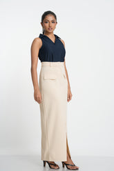 GISELLA- HIGH WAISTED FRONT SLIT SKIRT