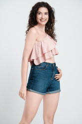 Ruffle one shoulder top