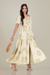 LIARA-FLORAL  FLOWER  MAXI DRESS