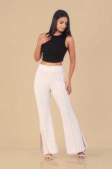 GIO-Side Slit Wide Leg Pant