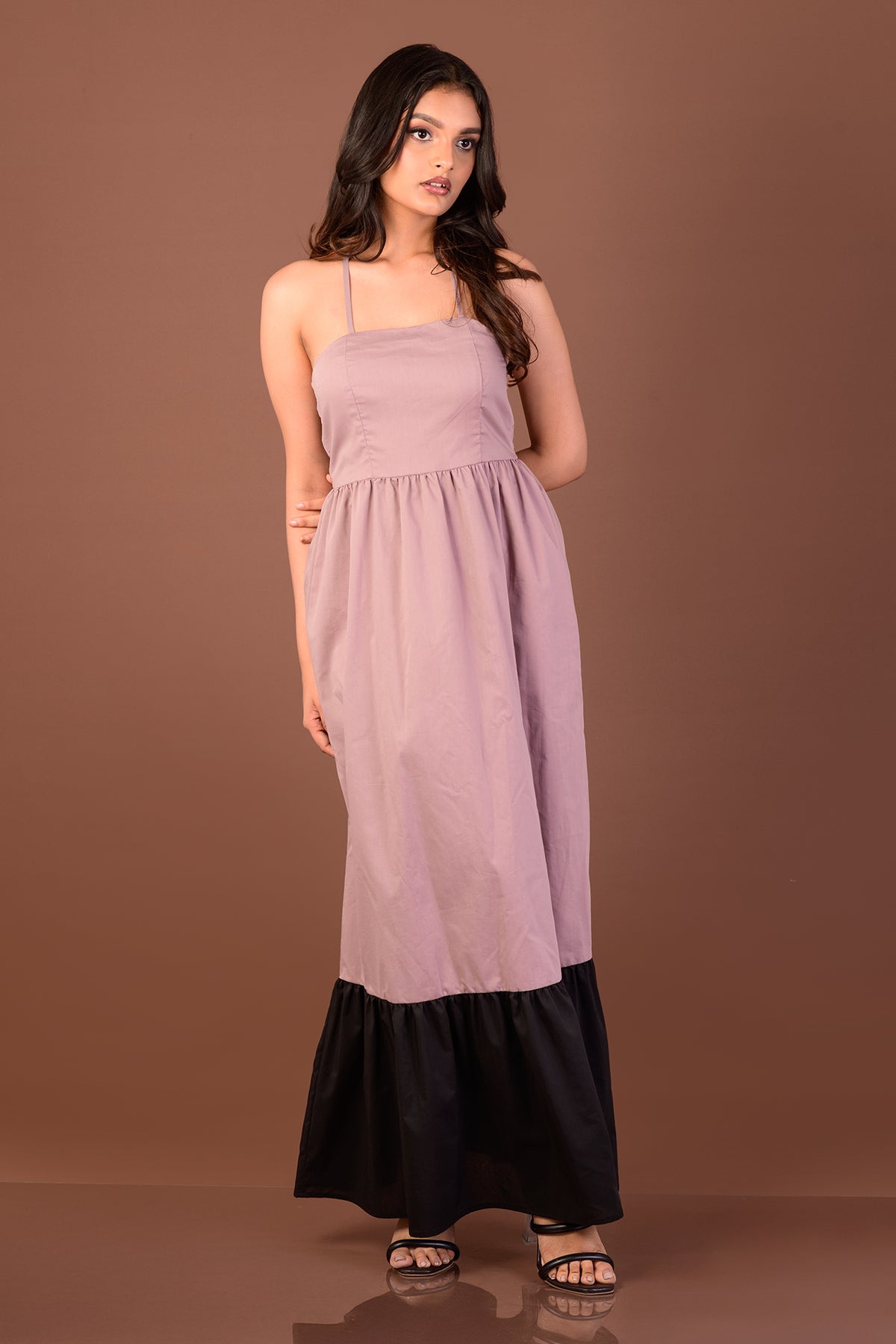 ADDISON-Two-Tone Maxi Dress