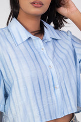 ZIMBA-Stripe Cropped Shirt
