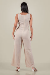 LULIE-Belted Wide-Leg Jumpsuit