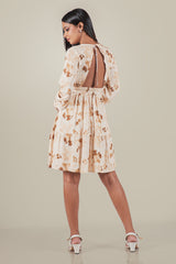 TUBY-Long Sleeve Floral Mini Dress