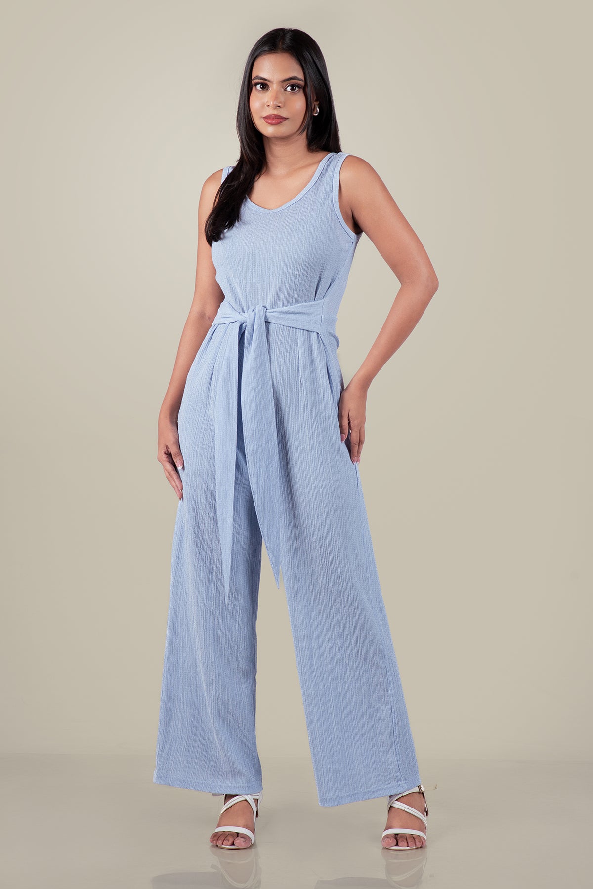 LULIE-Belted Wide-Leg Jumpsuit