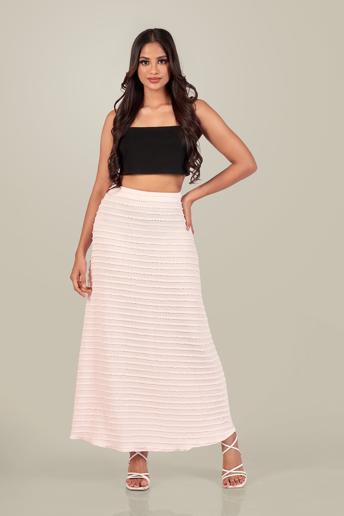 MIAMI-TEXTURED MAXI SKIRT