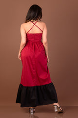 ADDISON-Two-Tone Maxi Dress