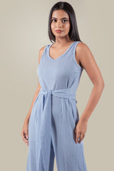LULIE-Belted Wide-Leg Jumpsuit