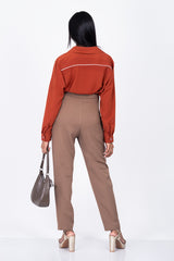 ESME-Contrast Piping Shirt