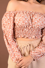 STELLA-Bloom Off-Shoulder Top