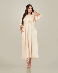 INAYA-TIE-SLEEVE BACK DETAIL MAXI DRESS