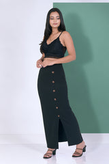 NORA-Button Maxi Skirt