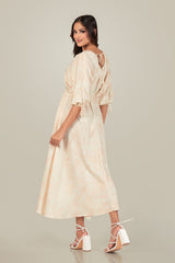 INAYA-TIE-SLEEVE BACK DETAIL MAXI DRESS