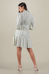 KIARA-Long Sleeve Floral Mini Dress