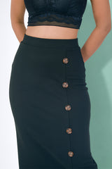 NORA-Button Maxi Skirt