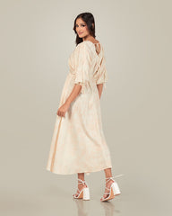 INAYA-TIE-SLEEVE BACK DETAIL MAXI DRESS